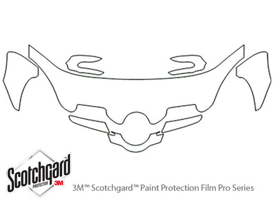 slk-class 3M Clear Bra Hood Precut PPF Diagram