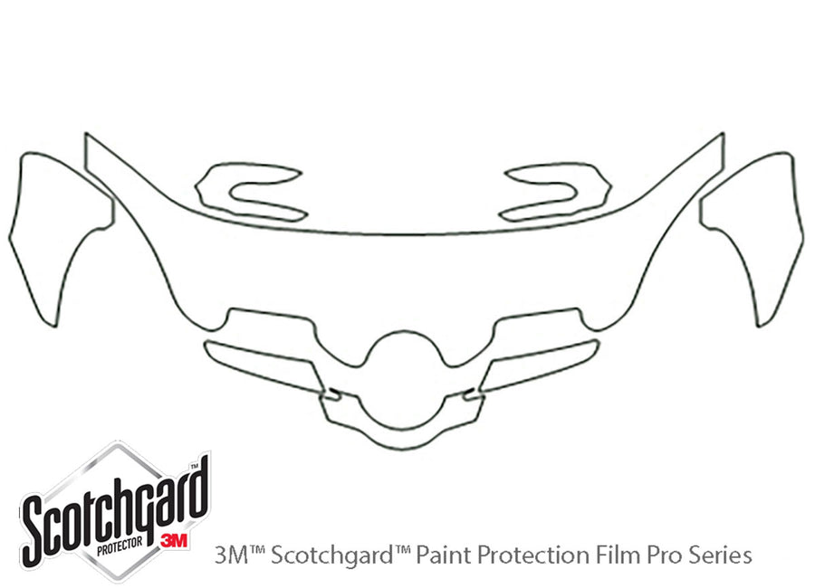 slk-class 3M Clear Bra Hood Precut PPF Diagram