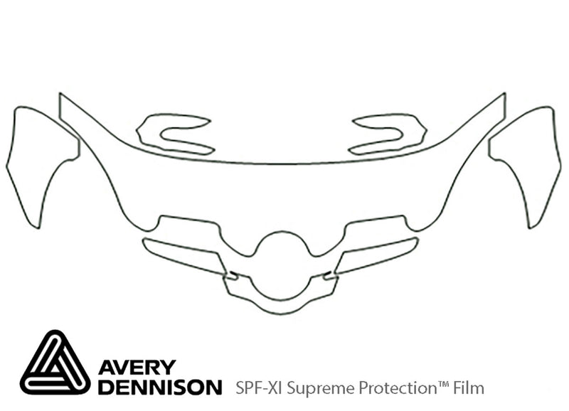 slk-class Avery Dennison Clear Bra Hood Precut PPF Diagram