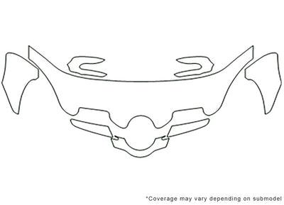 slk-class 3M Clear Bra Hood Precut PPF Diagram