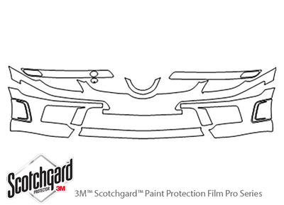 slk-class 3M Clear Bra Bumper Precut PPF Diagram
