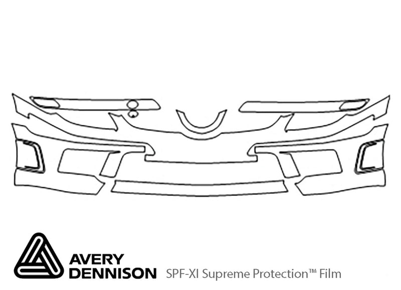 slk-class Avery Dennison Clear Bra Bumper Precut PPF Diagram