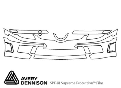 slk-class Avery Dennison Clear Bra Bumper Precut PPF Diagram