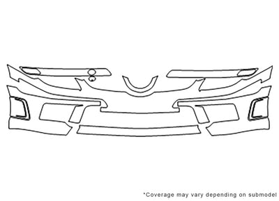slk-class Avery Dennison Clear Bra Bumper Precut PPF Diagram