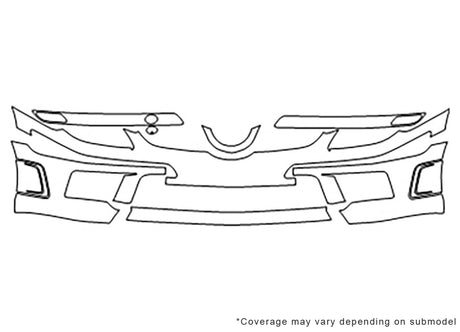 slk-class Avery Dennison Clear Bra Bumper Precut PPF Diagram