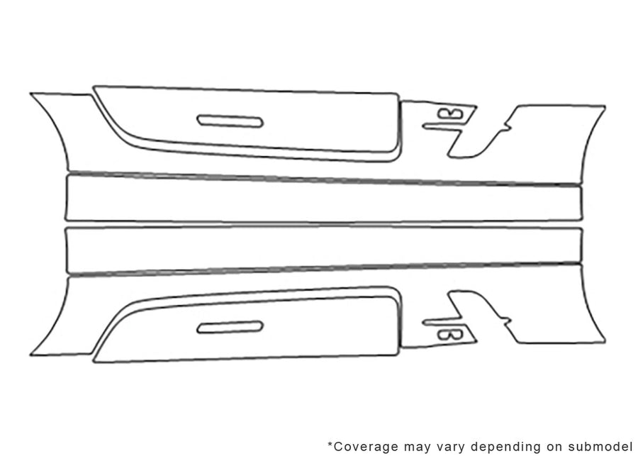 sls-class 3M Clear Bra Door Cup Precut PPF Diagram