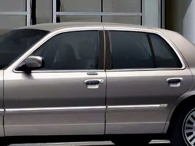 mercury grand marquis 1992-2011 Brushed Aluminum Black Pillar Cover Diagram