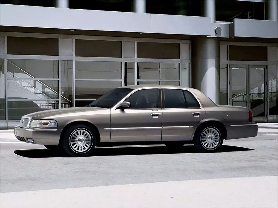 mercury grand marquis 1992-2011 Brushed Aluminum Black Pillar Trim