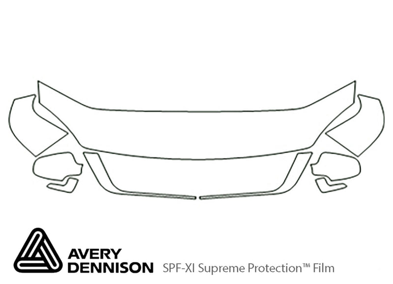 monterey Avery Dennison Clear Bra Hood Precut PPF Diagram
