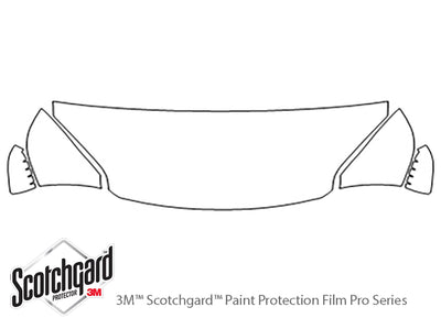 sable 3M Clear Bra Hood Precut PPF Diagram