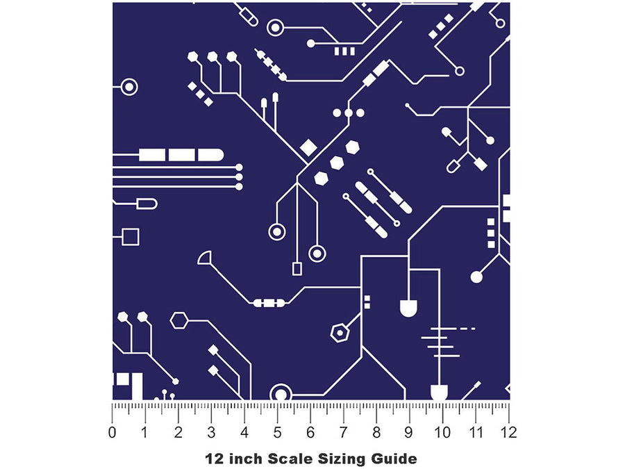 Micro ITX  Technology Vinyl Film Pattern Size 12 inch Scale~Rwraps Micro ITX  Technology Sizing Chart~3