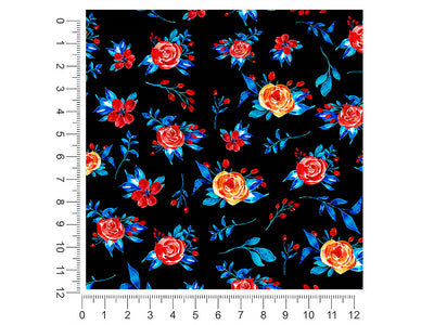 midnight begonias floral 1ft x 1ft Craft Sheets