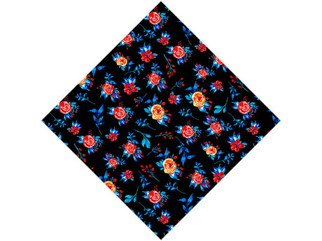 Midnight Begonias Floral Vinyl Wrap Pattern