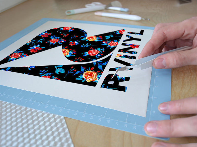 midnight begonias floral Easy Weed Craft Vinyl