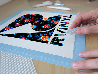 midnight begonias floral Easy Weed Craft Vinyl