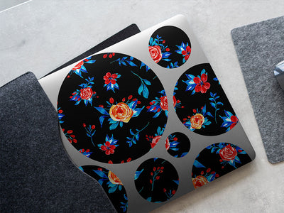 midnight begonias floral DIY Laptop Stickers