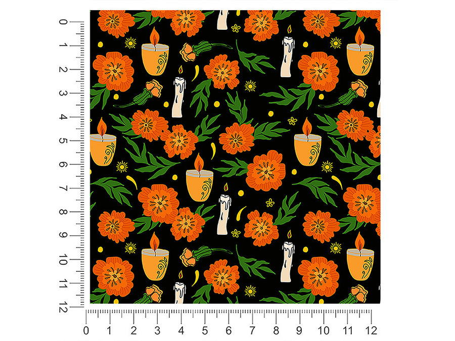 midnight candlelight day of the dead 1ft x 1ft Craft Sheets