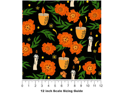 Midnight Candlelight Day of the Dead Vinyl Film Pattern Size 12 inch Scale~Rwraps Midnight Candlelight Day of the Dead Sizing Chart~2