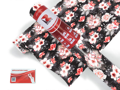 midnight carnation floral Craft Vinyl Roll
