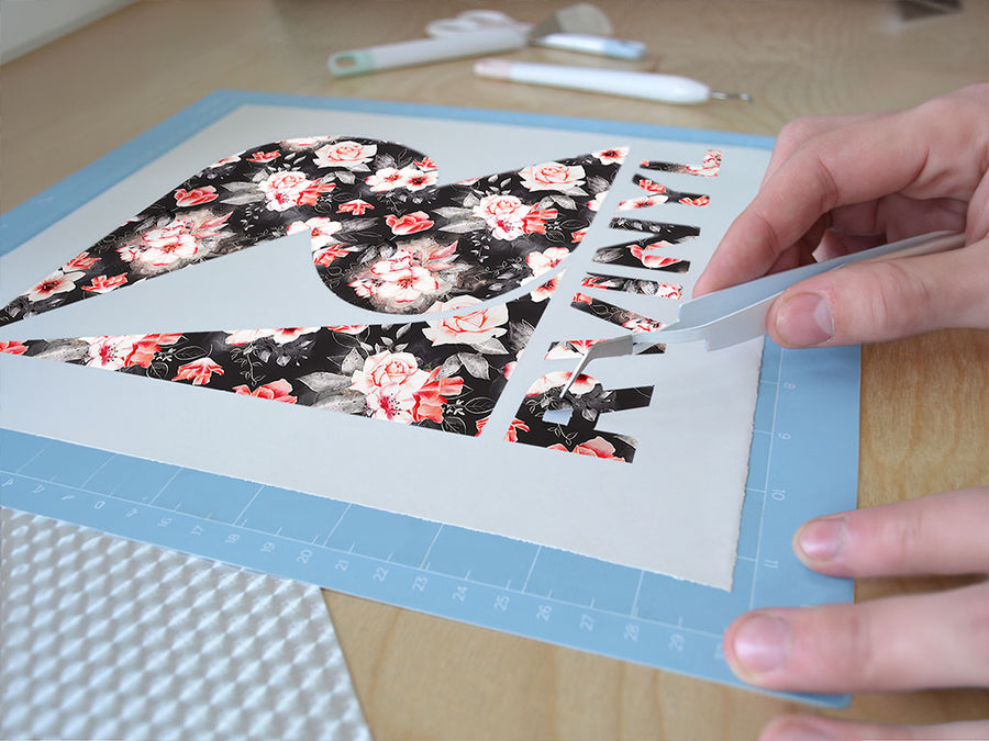 midnight carnation floral Easy Weed Craft Vinyl