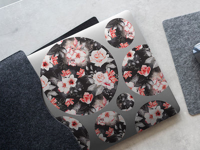 midnight carnation floral DIY Laptop Stickers