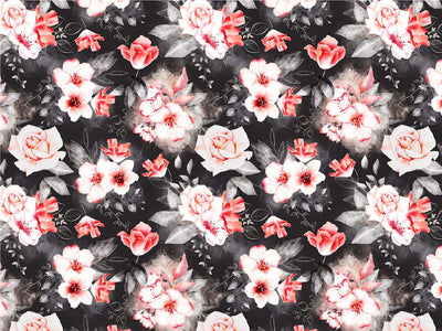 Midnight Carnation Floral Vinyl Wrap Pattern~Rwraps Series 914 Digitally Printed Vinyl Wrap~0