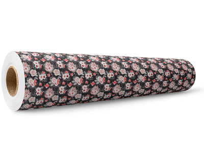 Midnight Carnation Floral Wrap Film Wholesale Roll~Rwraps Series 914 Digitally Printed Vinyl Roll~5