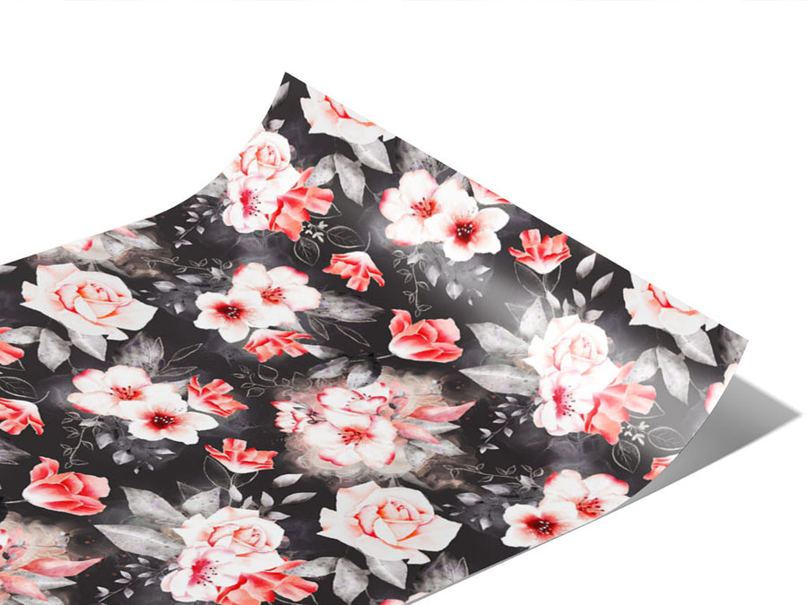 Midnight Carnation Floral Vinyl Wraps~Rwraps Series 914 Digitally Printed Vinyl Wrap~0