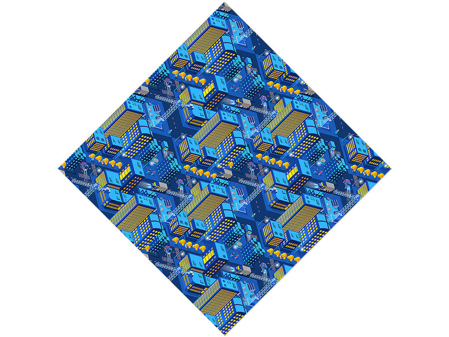 Midnight Construction Cityscape Vinyl Wrap Pattern