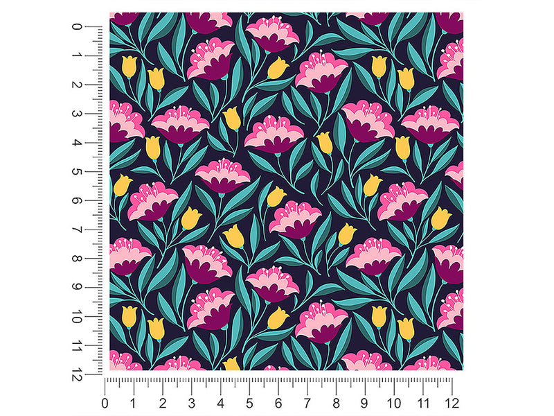 midnight deco floral 1ft x 1ft Craft Sheets
