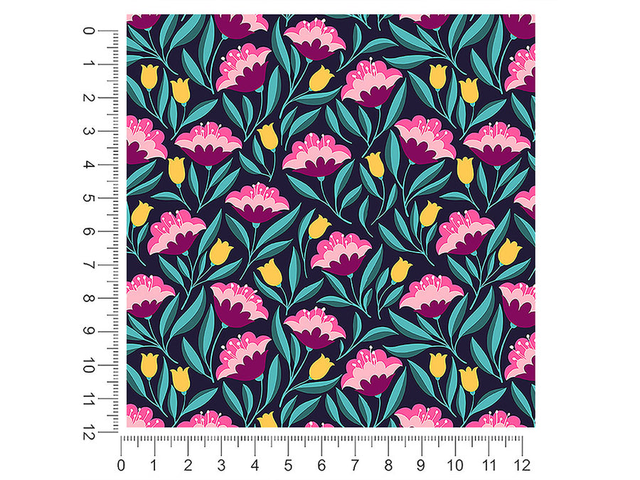 midnight deco floral 1ft x 1ft Craft Sheets