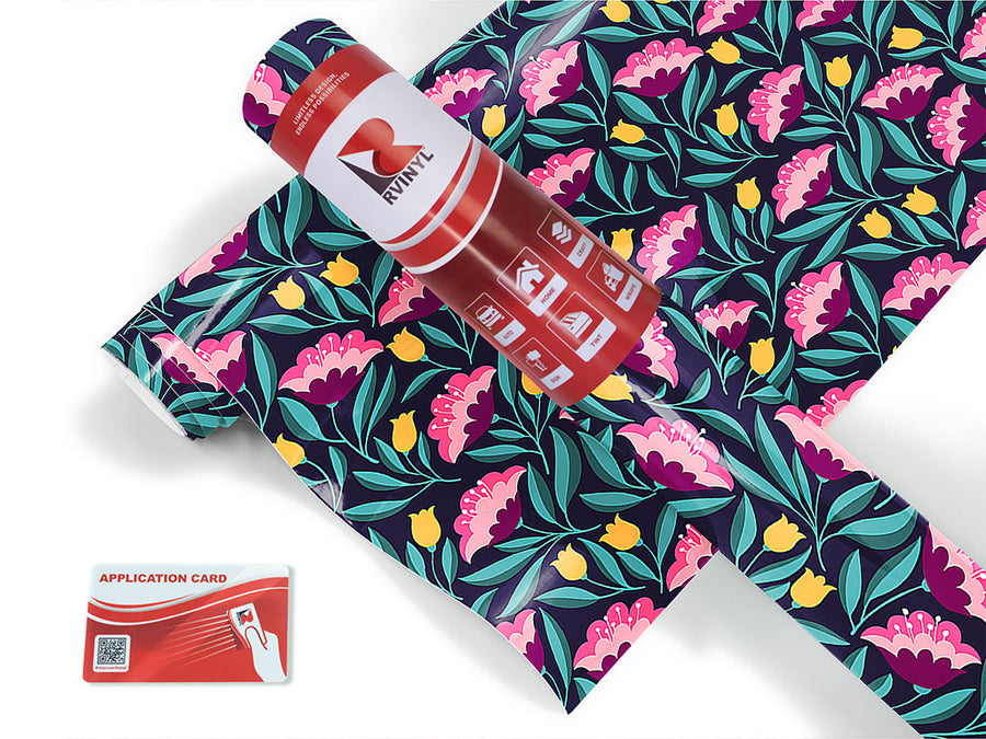 midnight deco floral Craft Vinyl Roll