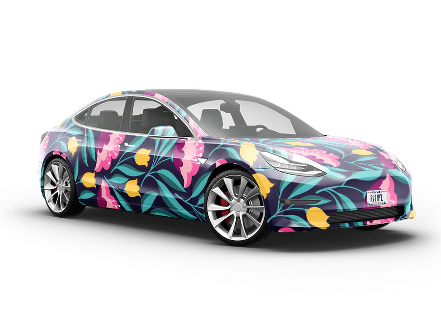 Midnight Deco Floral Vehicle Vinyl Wrap