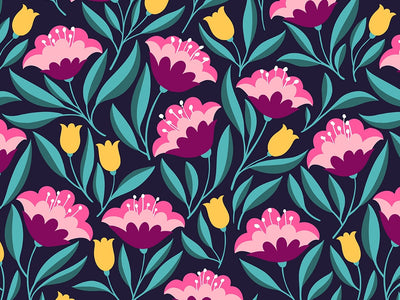 Midnight Deco Floral Vinyl Wrap Pattern~Rwraps Series 914 Digitally Printed Vinyl Wrap~0