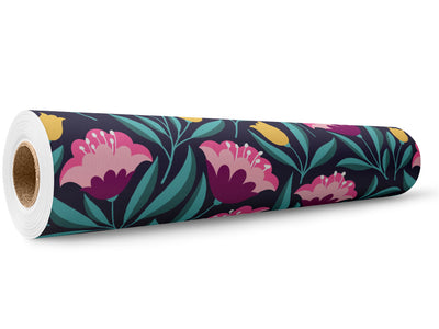 Midnight Deco Floral Wrap Film Wholesale Roll~Rwraps Series 914 Digitally Printed Vinyl Roll~5