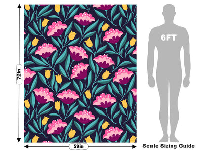 Midnight Deco Floral Vehicle Wrap Scale~Rwraps Series 914 Midnight Deco Floral Measurements~1