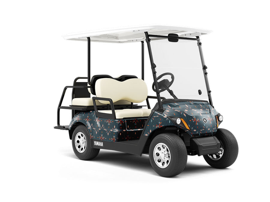 Midnight Garden Tile Wrapped Golf Cart