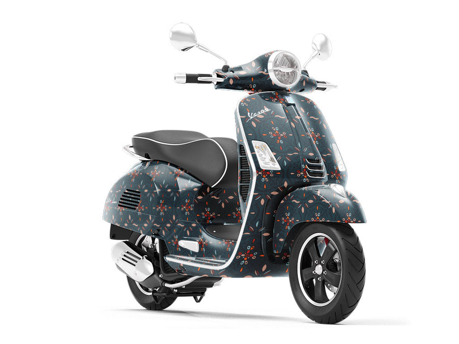 Midnight Garden Tile Vespa Scooter Wrap Film