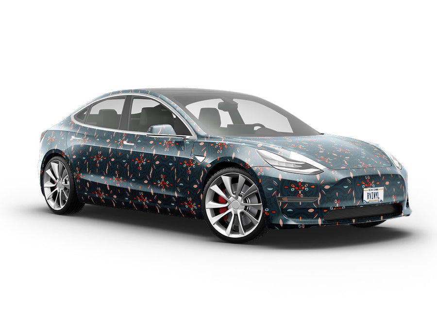 Midnight Garden Tile Vehicle Vinyl Wrap