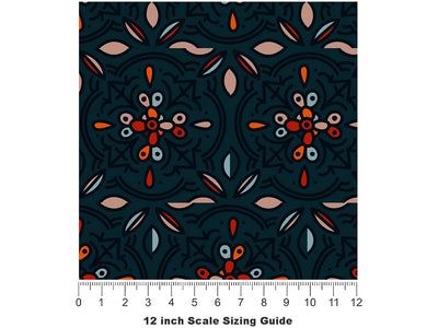 Midnight Garden Tile Vinyl Film Pattern Size 12 inch Scale~Rwraps Midnight Garden Tile Sizing Chart~3