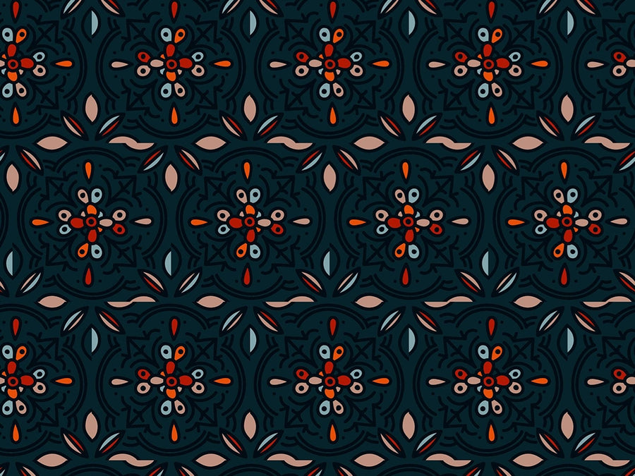 Midnight Garden Tile Vinyl Wrap Pattern~Rwraps Series 914 Digitally Printed Vinyl Wrap~0