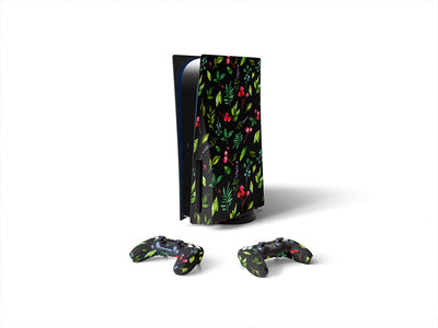 midnight holly floral Sony PS5 DIY Skin