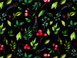 Midnight Holly Floral Vinyl Wrap Pattern~Rwraps Series 914 Digitally Printed Vinyl Wrap~0
