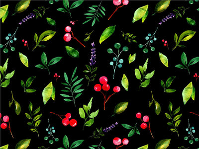 Midnight Holly Floral Vinyl Wrap Pattern~Rwraps Series 914 Digitally Printed Vinyl Wrap~0