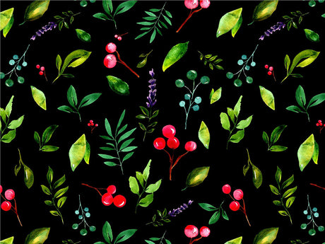 Midnight Holly Floral Vinyl Wrap Pattern~Rwraps Series 914 Digitally Printed Vinyl Wrap~0