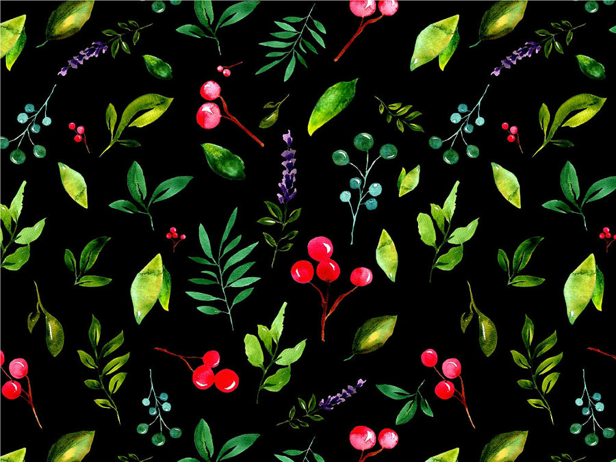 Midnight Holly Floral Vinyl Wrap Pattern~Rwraps Series 914 Digitally Printed Vinyl Wrap~0