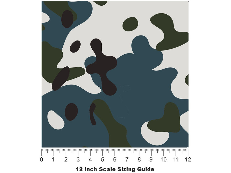 Midnight Leaf Camouflage Vinyl Film Pattern Size 12 inch Scale~Rwraps Midnight Leaf Camouflage Sizing Chart~3