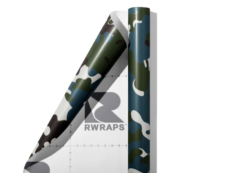 Midnight Leaf Camouflage Wrap Film Sheets~Rwraps Series 914 Midnight Leaf Camouflage Scrolled Sheet~3