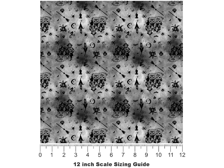 Midnight Magic Horror Vinyl Film Pattern Size 12 inch Scale~Rwraps Midnight Magic Horror Sizing Chart~2