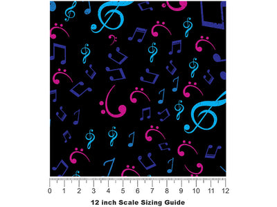 Midnight Notes Music Vinyl Film Pattern Size 12 inch Scale~Rwraps Midnight Notes Music Sizing Chart~2